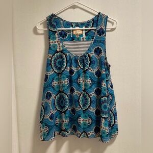 Meadow Rue Floral Mixed Media Top